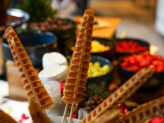 Waffles station setup at Taste Corner’s scenographic activation during a professional trade show in South Florida