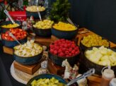 Taste Corner fruits station with fresh seasonal fruits beautifully arranged for event catering in South Florida