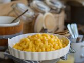 Macaroni and cheese dish served at Taste Corner’s live station for event catering in South Florida